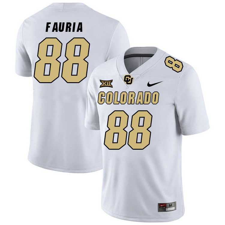 Colorado Buffaloes #88 Caleb Fauria Big 12 Conference College Football Jerseys Stitched Sale-White